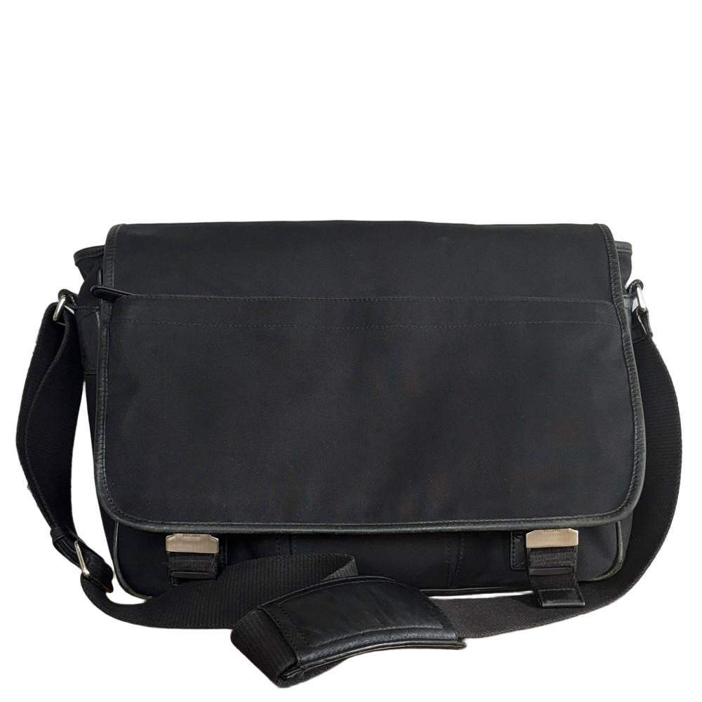 Coach Black Canvas Nylon & Leather Trim Messenger Bag – Style No. C25-6413